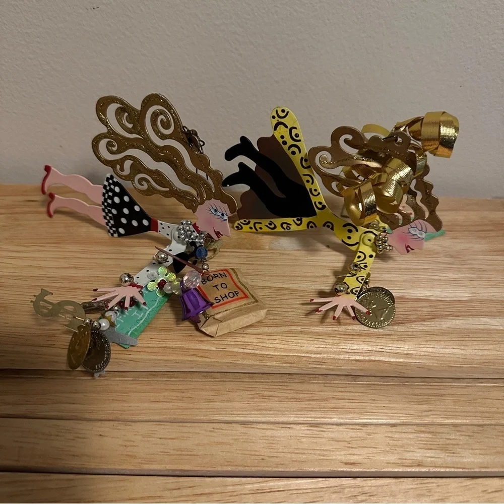 Silvestri Flying Eccentric 2pcs  Karen Rossi Whimsies Christmas Ornaments